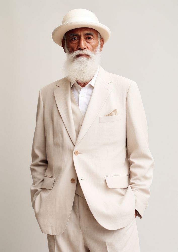 Cream formal suit  portrait fashion blazer.