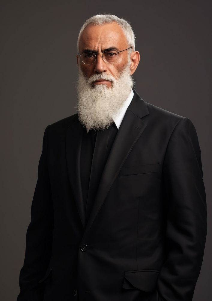 Black formal suit  portrait fashion beard.