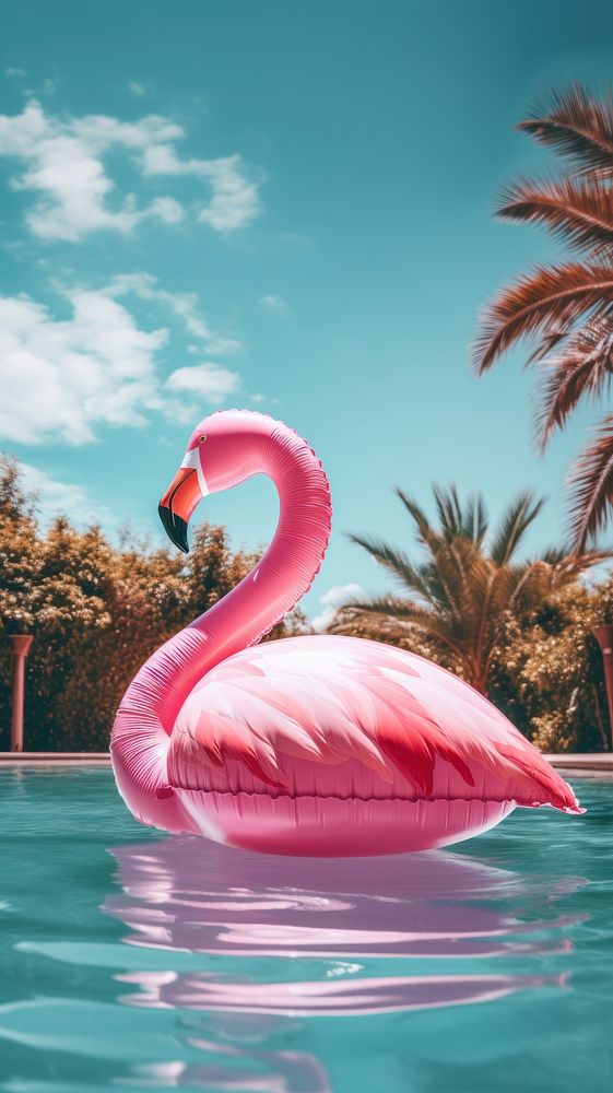 Flamingo inflatable swimming summer.