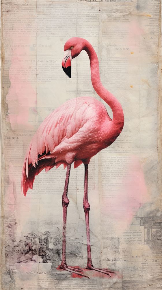 Wallpaper ephemera pale Flamingo flamingo animal bird.
