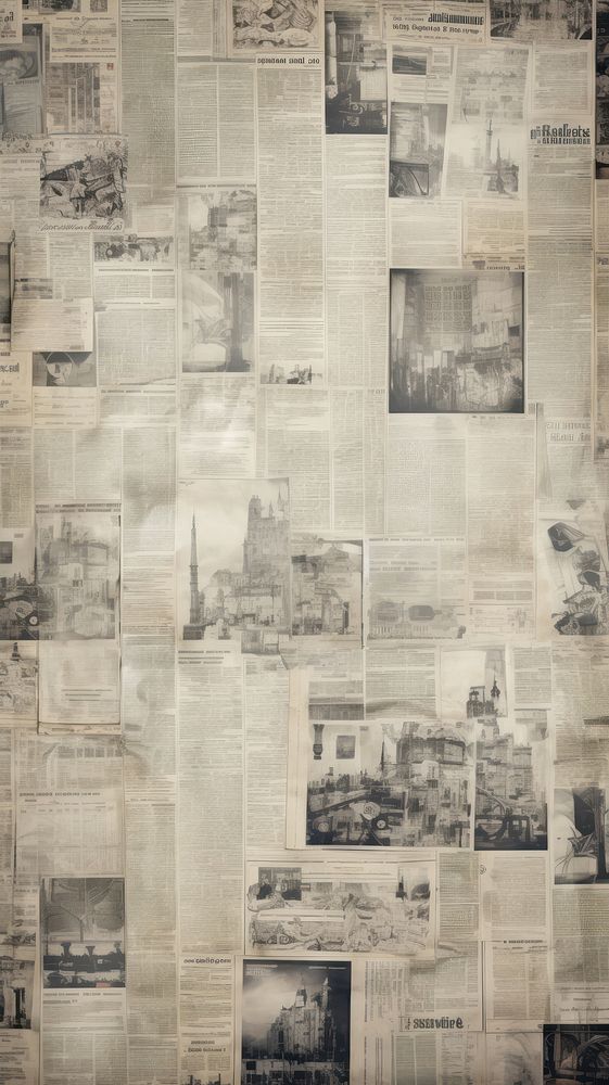 Wallpaper ephemera pale City Antique newspaper architecture backgrounds.