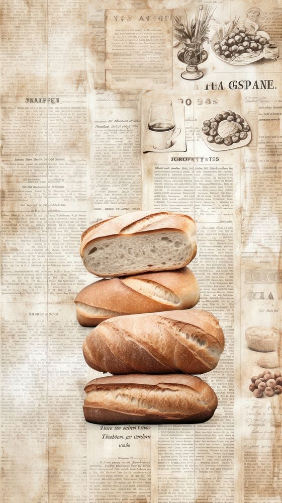 Wallpaper ephemera pale Bread bread baguette food.