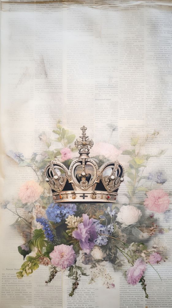 Wallpaper ephemera pale Crown crown accessories publication.