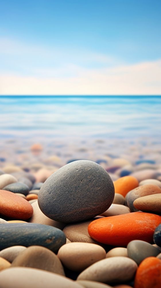 Pebble on the beach pebble outdoors horizon.