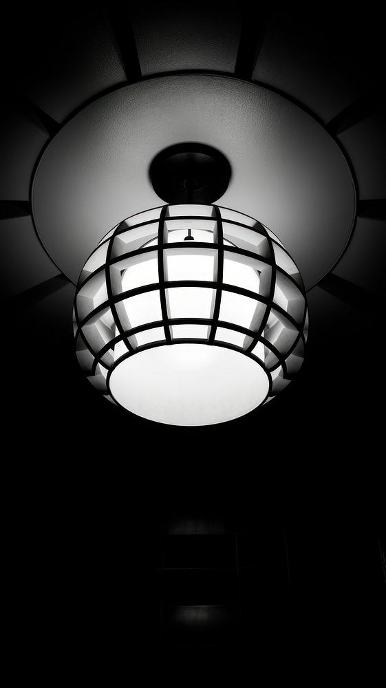 Photography of ceiling light black white lamp.