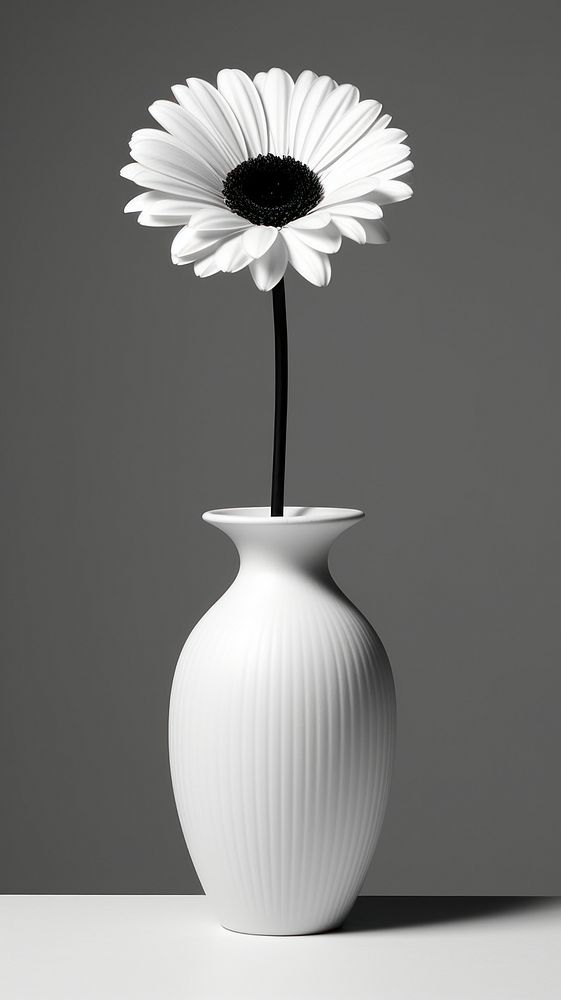 Photography of flower vase daisy plant white.