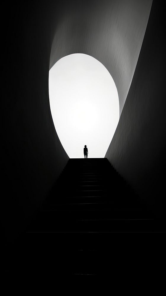 Photography of heaven light architecture silhouette staircase.