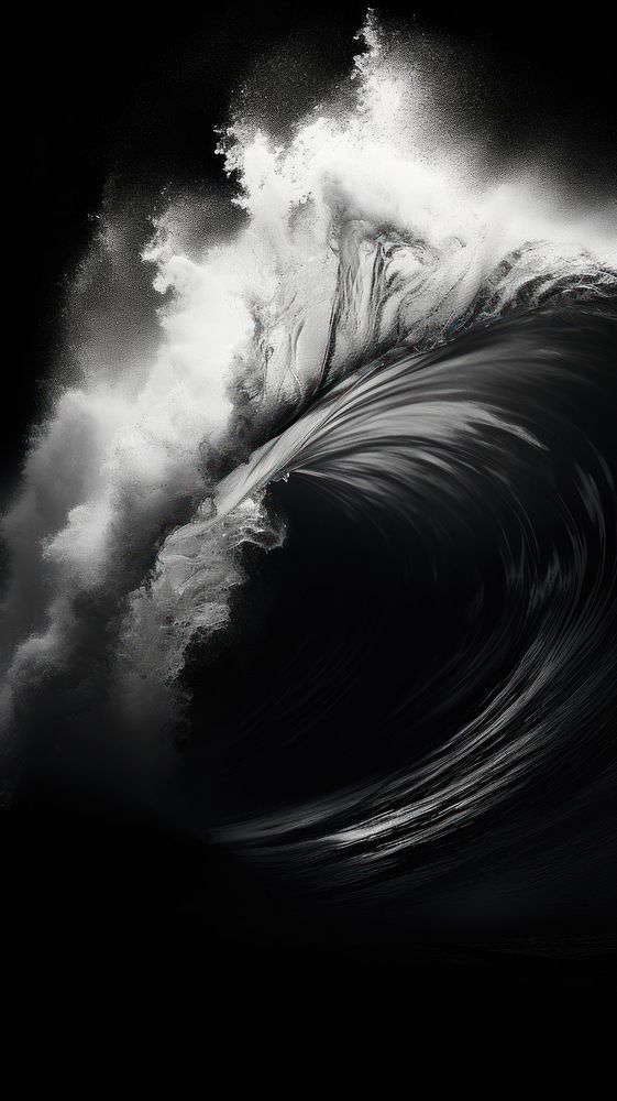 Photography of ocean waves motion nature black.
