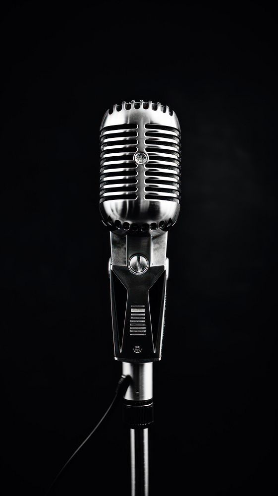 Photography of microphone black white broadcasting.