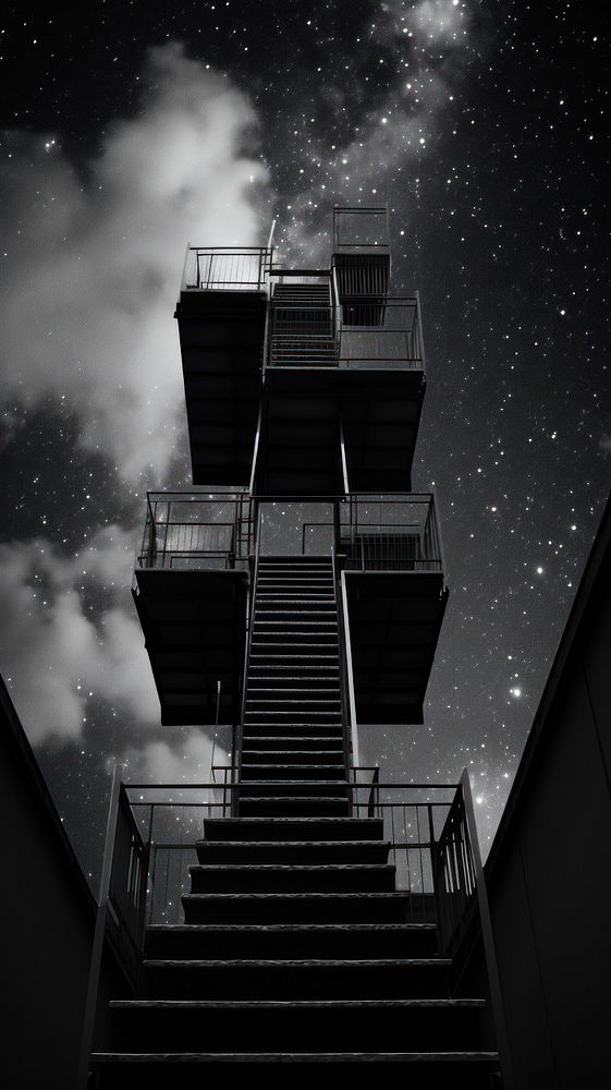 Photography of milkyway architecture staircase building.