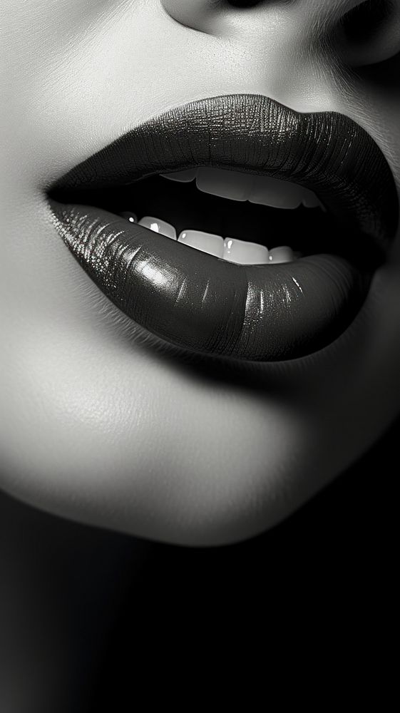 Photography of smiling lips photography black white.