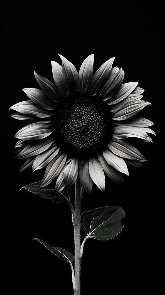 Photography of sunflower petal plant black.
