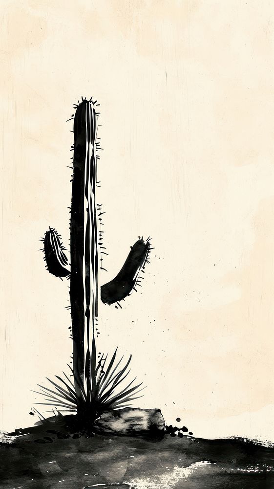 Cactus desert plant ink.