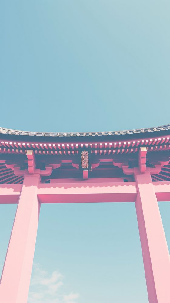 Japan temple gate architecture cityscape religion. AI generated Image by rawpixel.