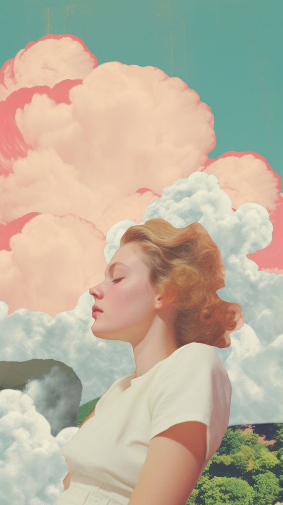 Cloud art portrait painting. AI generated Image by rawpixel.