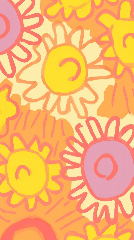 Sun pattern flower plant. AI generated Image by rawpixel.