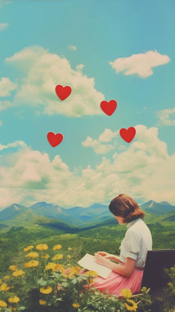 Heart landscape outdoors nature. AI generated Image by rawpixel.