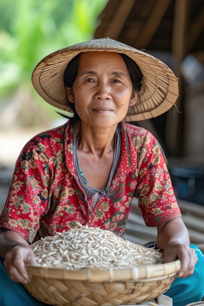 Laos woman farmer portrait adult agriculture.