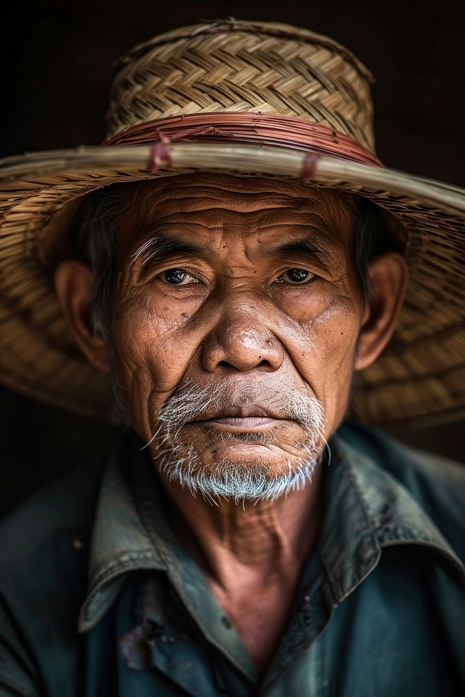 Laos farmer portrait adult photo.