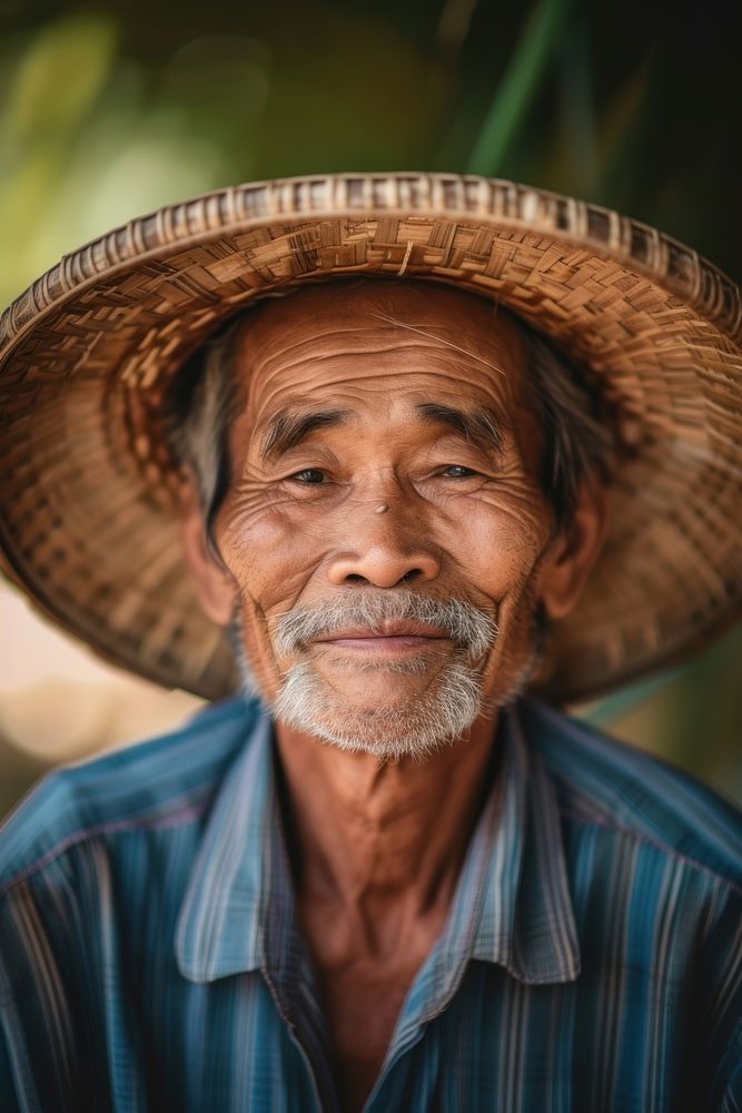 Laos man farmer portrait adult happiness.