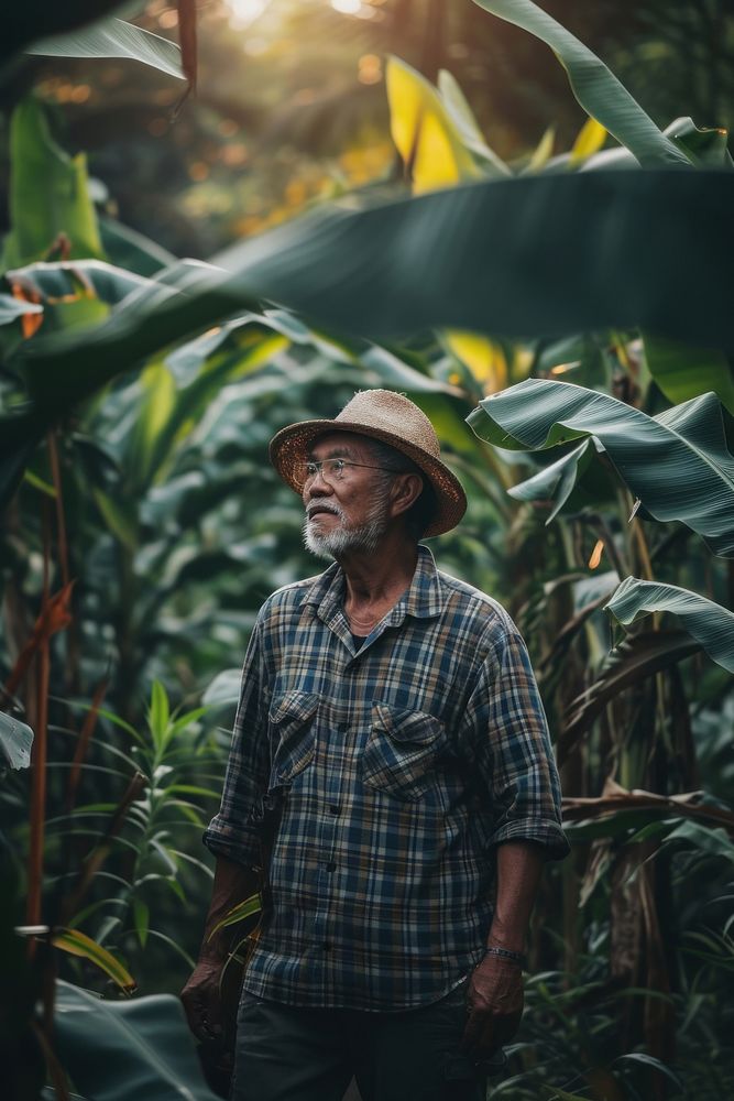 Singaporean man farmer adult contemplation agriculture.