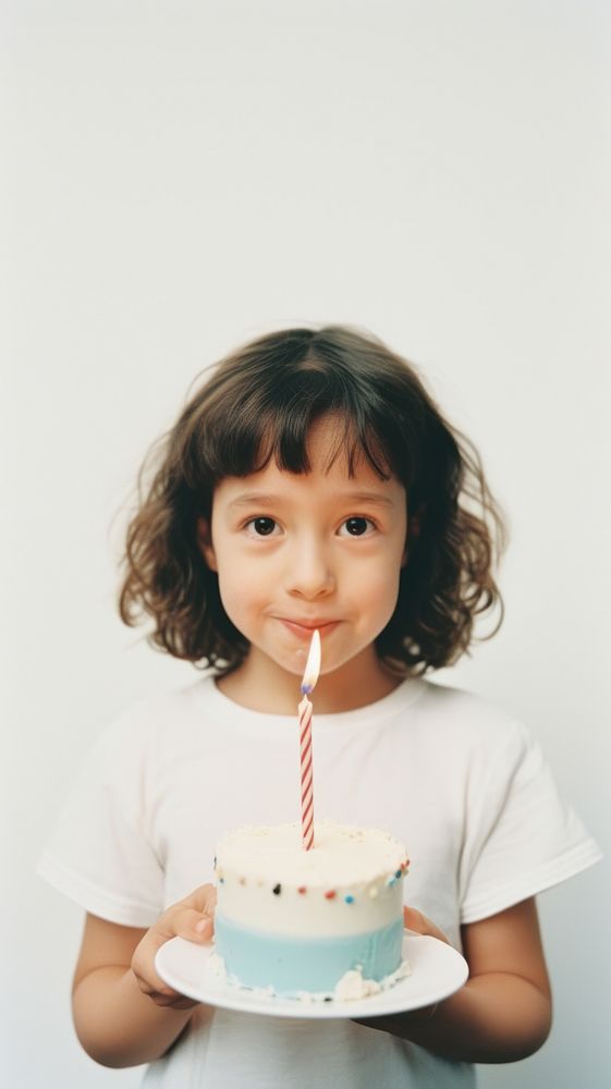 Girl with birthday cake fun portrait dessert. AI generated Image by rawpixel.