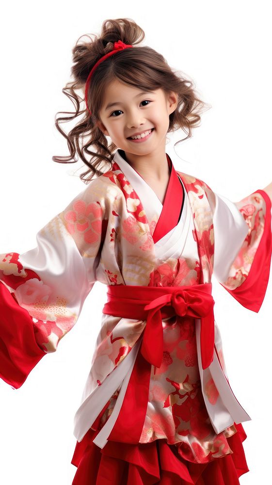 Japanese kid girl Dancer portrait costume kimono.