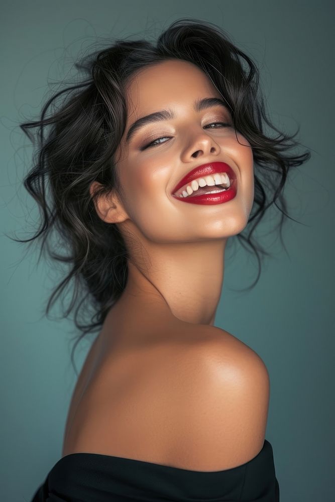 The latina brazilian woman smile laughing portrait.