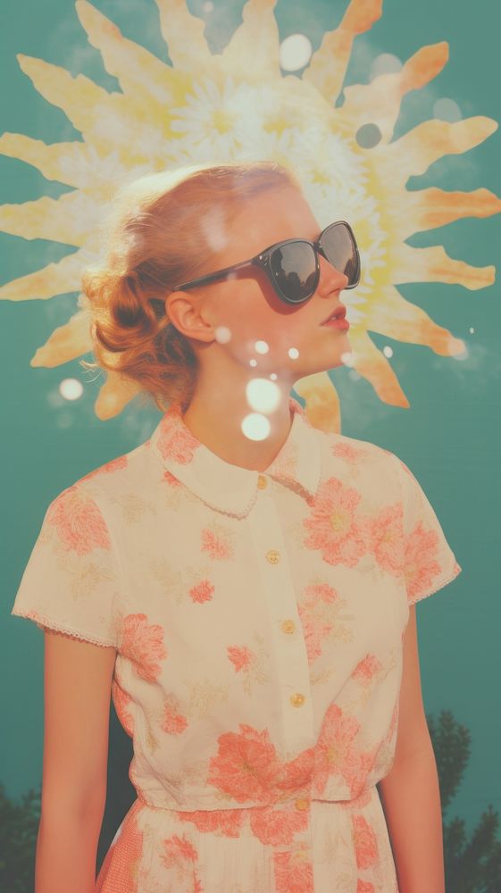 Sun sunglasses portrait art. AI generated Image by rawpixel.