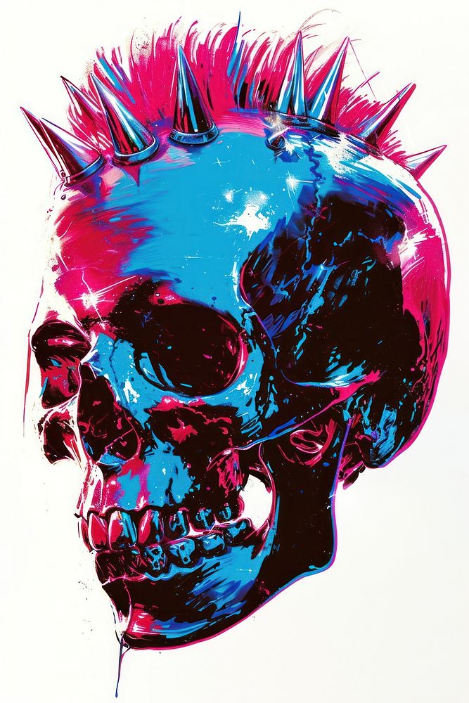 A Punk Style Skull art representation creativity.
