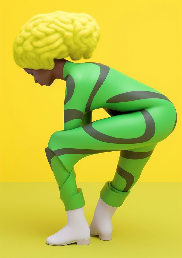 Cartoon yellow sports exercising. AI generated Image by rawpixel.