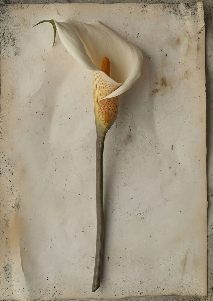 Real Pressed a Calla Lily flower plant inflorescence.