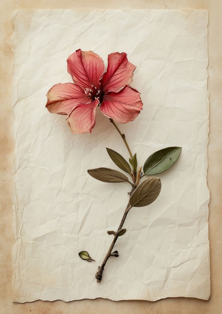 Real Pressed a Christmas flower hibiscus petal plant.