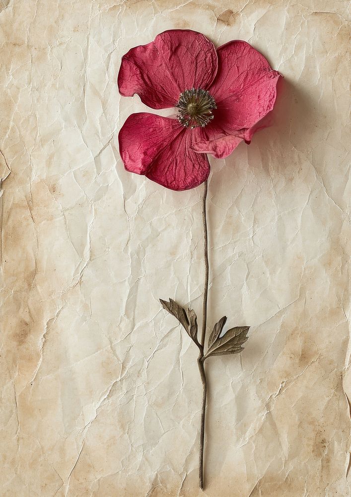 Real Pressed a Christmas flower petal plant paper.