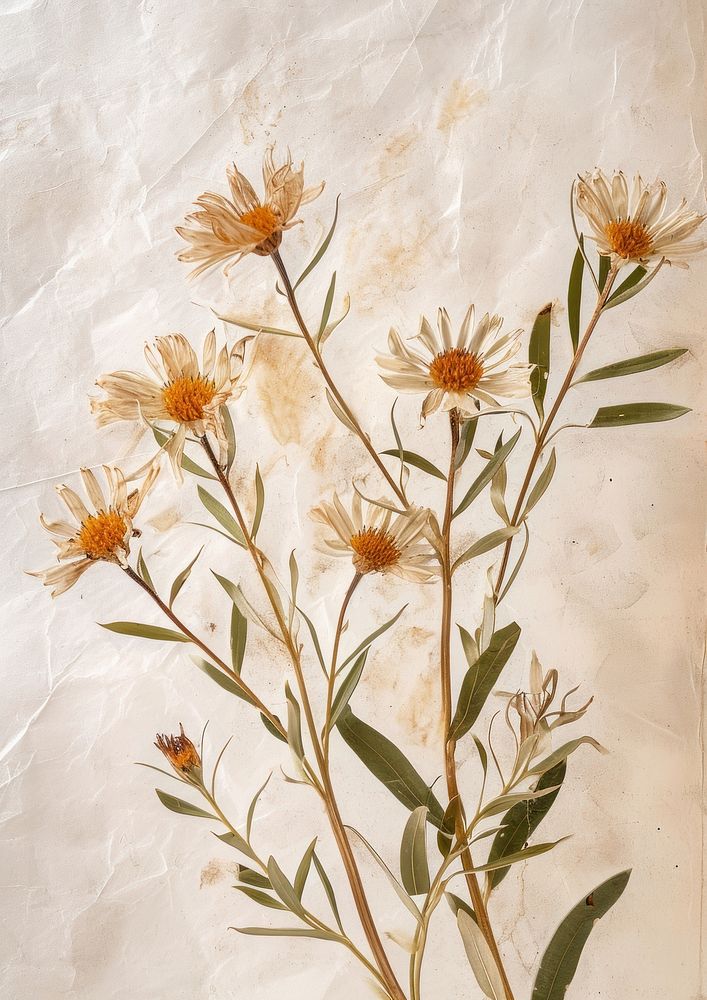 Real Pressed a Aster flower pattern plant.