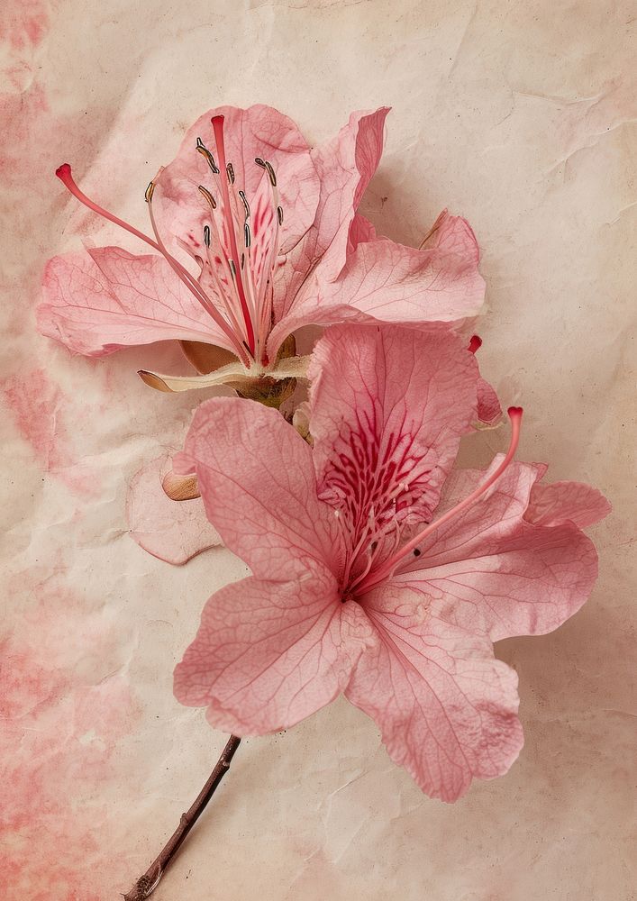 Real Pressed a Azalea flower hibiscus blossom.