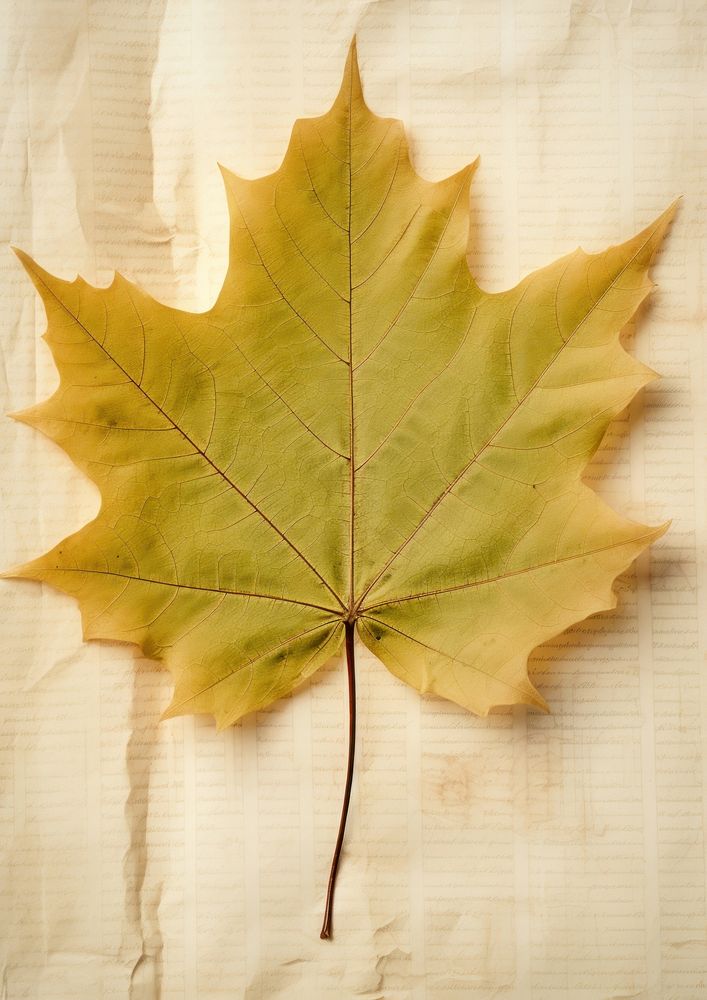 Green maple leaf plant paper tree.