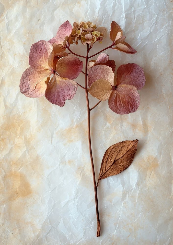 Real Pressed a Hortensia flower plant petal.