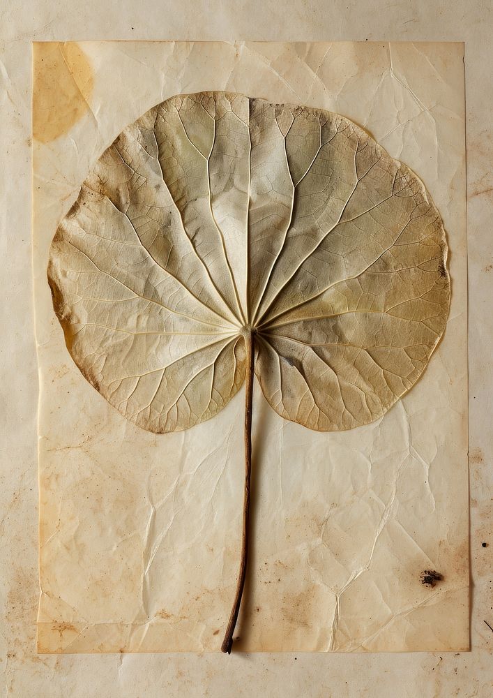 Real Pressed a Lotus Leaf leaf flower plant.