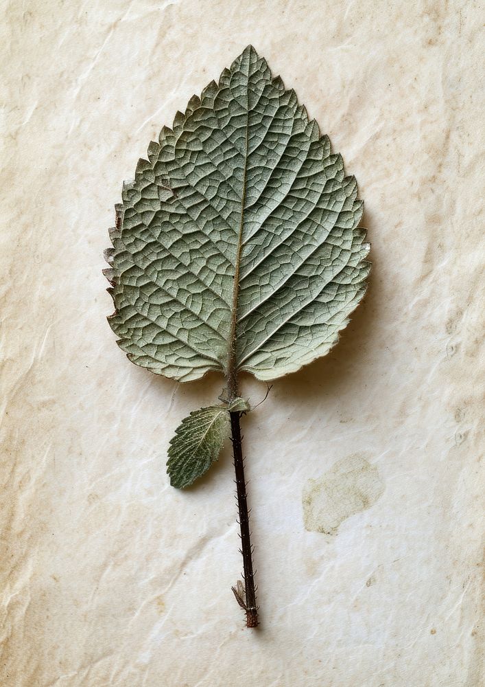 Real Pressed a Mint Leaf herbs leaf textured.