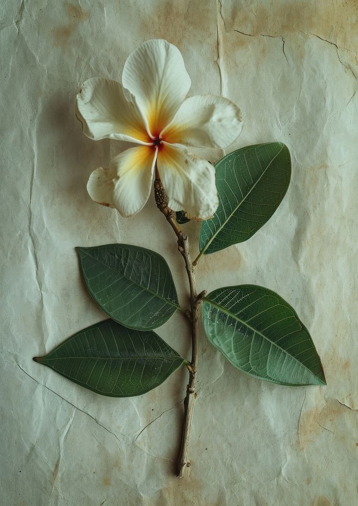 Real Pressed Plumeria flower leaf Premium Photo rawpixel