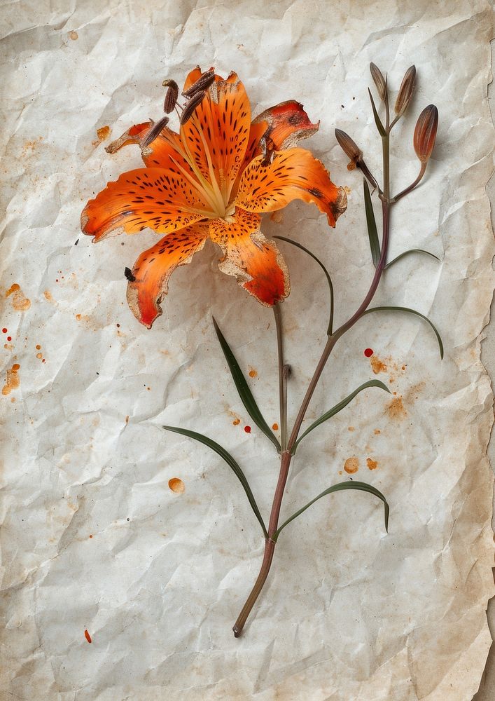 Real Pressed a Tiger Lily flower lily petal.