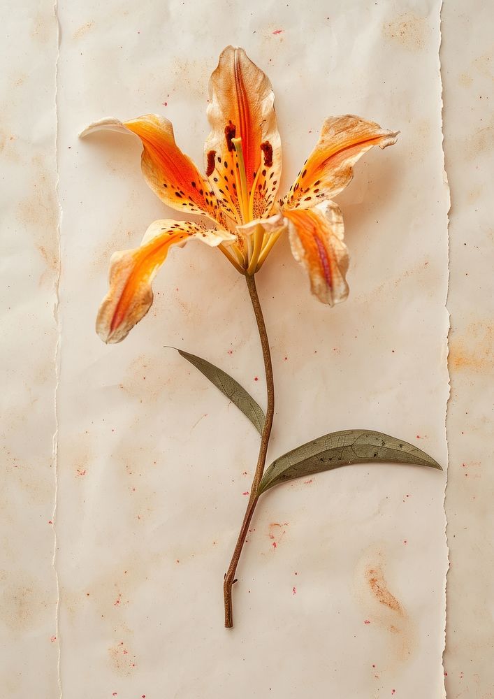 Real Pressed a Tiger Lily flower lily petal.