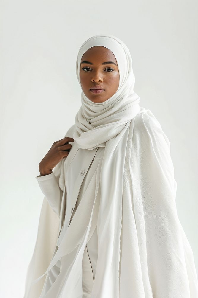 A Muslim woman looks ahead with determination fashion scarf adult.