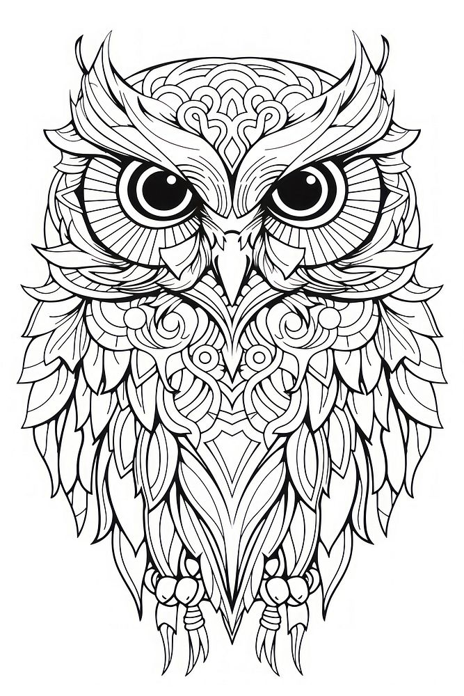 Owl sketch doodle drawing. AI generated Image by rawpixel.