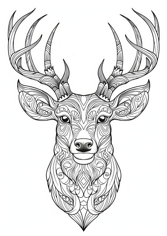 Deer sketch drawing animal. AI generated Image by rawpixel.