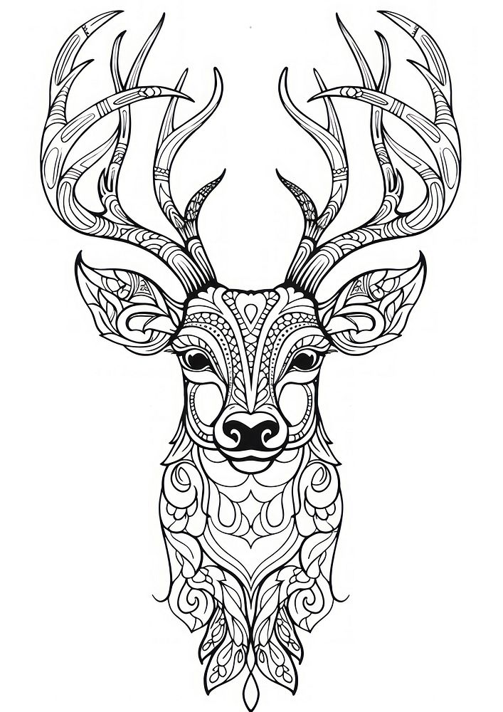 Deer sketch drawing mammal. AI generated Image by rawpixel.
