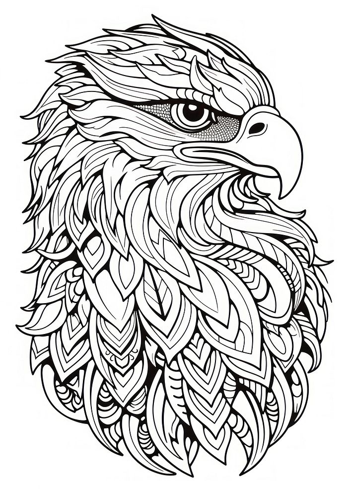 Eagle head sketch drawing doodle. AI generated Image by rawpixel.