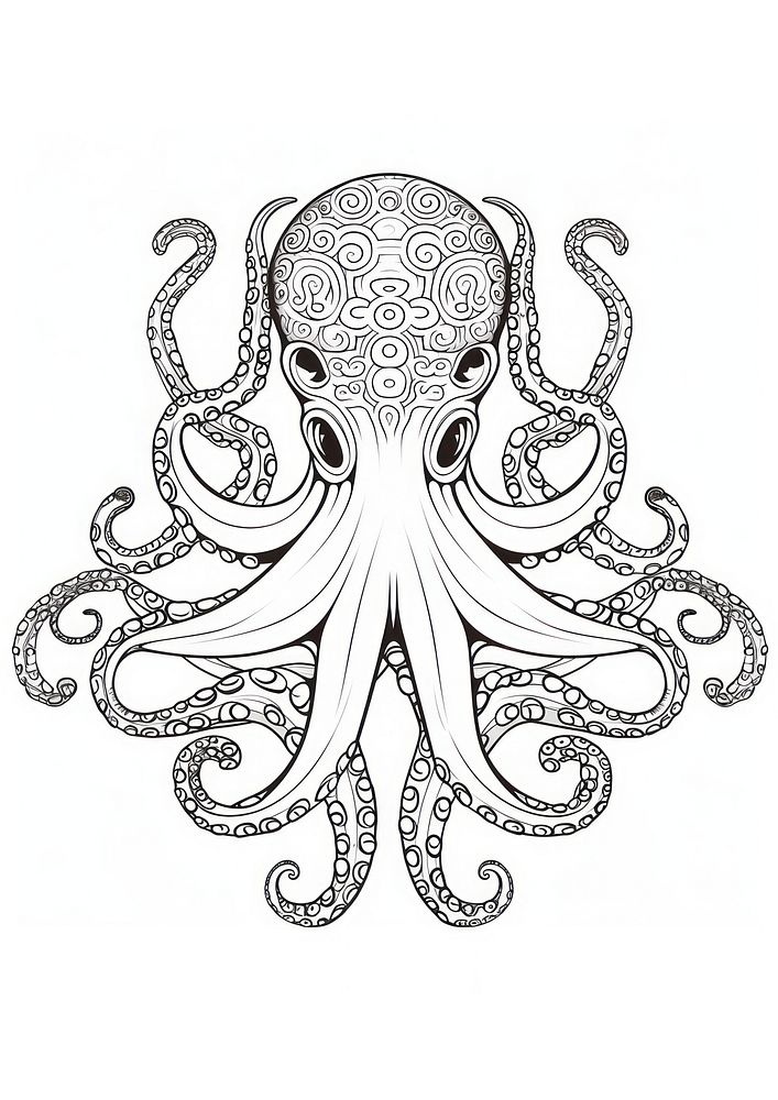 Octopus sketch drawing doodle. 