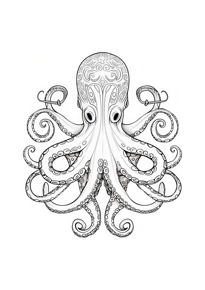 Octopus sketch doodle art. AI generated Image by rawpixel.